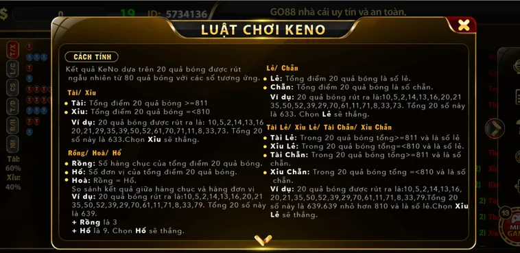 Bí Quyết Chơi Game Nhanh Keno Tại GO88 Giúp Bạn Trúng Giải Thưởng Lớn